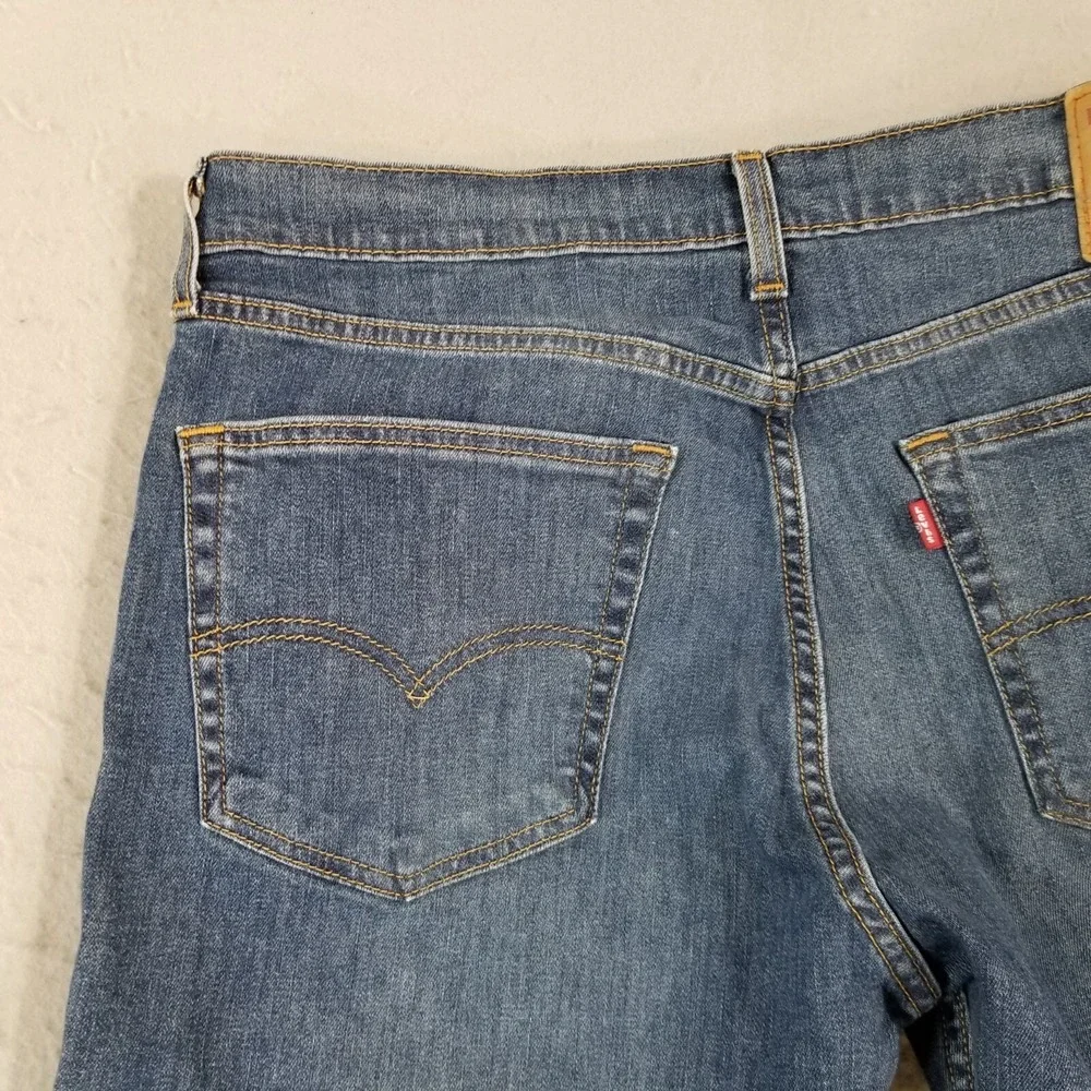 Levi's 505 jeans men's 36x32 regular fit straight blue stretch denim pants